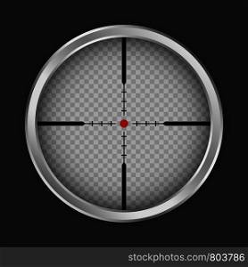 Crosshair sniper icon. Realistic illustration of crosshair sniper vector icon for web design. Crosshair sniper icon, realistic style