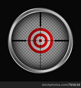 Crosshair target icon. Realistic illustration of crosshair target vector icon for web design. Crosshair target icon, realistic style