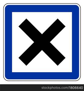 Crossing and road sign