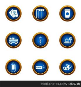 Crossing icons set. Flat set of 9 crossing vector icons for web isolated on white background. Crossing icons set, flat style
