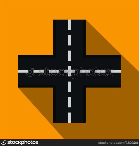 Crossing road icon. Flat illustration of crossing road vector icon for web. Crossing road icon, flat style