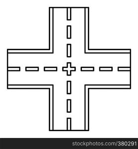 Crossing road icon. Outline illustration of crossing road vector icon for web. Crossing road icon, outline style