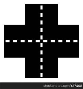 Crossroad icon. Simple illustration of crossroad vector icon for web. Crossroad icon, simple style