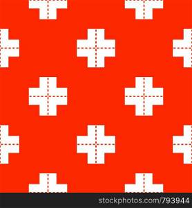 Crossroad pattern repeat seamless in orange color for any design. Vector geometric illustration. Crossroad pattern seamless