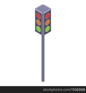 Crossroad traffic lights icon. Isometric of crossroad traffic lights vector icon for web design isolated on white background. Crossroad traffic lights icon, isometric style