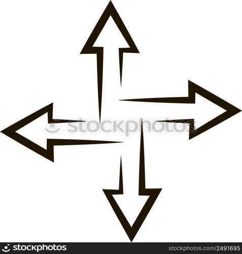 Crossroads arrows indicate flat direction arrow concept fast information transfer