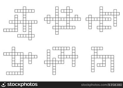 Crossword game grid. logic brain teaser play. Crossword game grid. word guess quiz with empty square boxes. puzzle template oxes layout.Vector illustration. stock image. EPS 10.. Crossword game grid. logic brain teaser play. Crossword game grid. word guess quiz with empty square boxes. puzzle template oxes layout.Vector illustration. stock image.