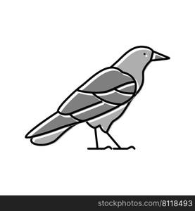 crow bird color icon vector. crow bird sign. isolated symbol illustration. crow bird color icon vector illustration