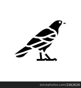 crow bird glyph icon vector. crow bird sign. isolated contour symbol black illustration. crow bird glyph icon vector illustration