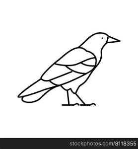 crow bird line icon vector. crow bird sign. isolated contour symbol black illustration. crow bird line icon vector illustration