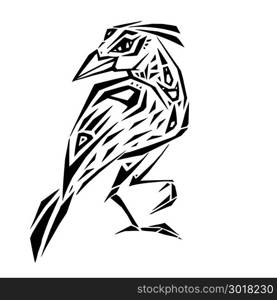 Crow in ethnic style. Crow in ethnic style. Hand drawn vector illustration