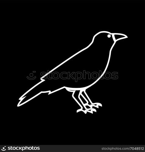 Crow white icon .