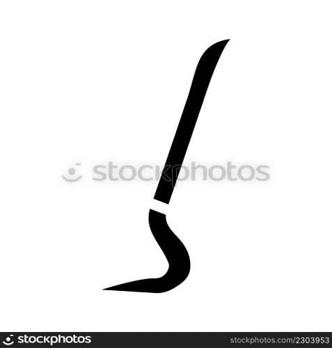 crowbar weapon glyph icon vector. crowbar weapon sign. isolated contour symbol black illustration. crowbar weapon glyph icon vector illustration