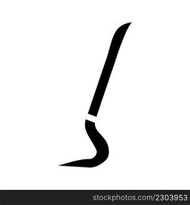 crowbar weapon glyph icon vector. crowbar weapon sign. isolated contour symbol black illustration. crowbar weapon glyph icon vector illustration