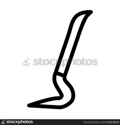 crowbar weapon line icon vector. crowbar weapon sign. isolated contour symbol black illustration. crowbar weapon line icon vector illustration