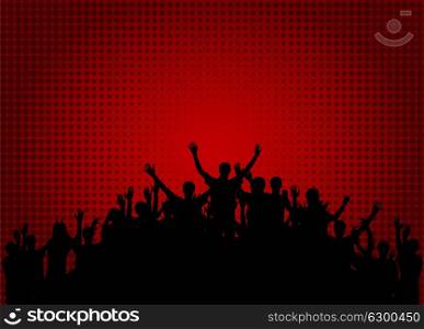Crowd of happy, satisfied people silhouettes. Vector Illustration. EPS10. Crowd of happy, satisfied people silhouettes. Vector Illustratio