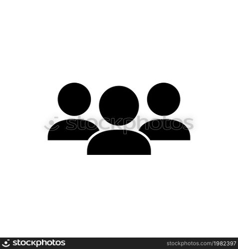 Crowd People. Flat Vector Icon illustration. Simple black symbol on white background. Crowd People sign design template for web and mobile UI element. Crowd People Flat Vector Icon
