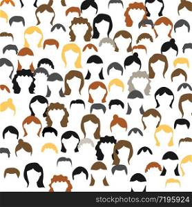 Crowd. Workers group, people in parade or in protest. Flat style. Vector background. Social community pattern of diverse people group in modern style