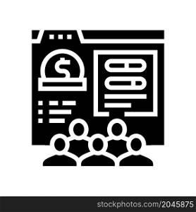 crowdfunding business glyph icon vector. crowdfunding business sign. isolated contour symbol black illustration. crowdfunding business glyph icon vector illustration