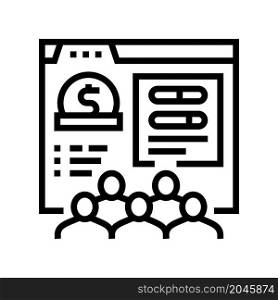 crowdfunding business line icon vector. crowdfunding business sign. isolated contour symbol black illustration. crowdfunding business line icon vector illustration