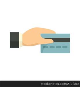 Crowdfunding credit card icon. Flat illustration of crowdfunding credit card vector icon isolated on white background. Crowdfunding credit card icon flat isolated vector