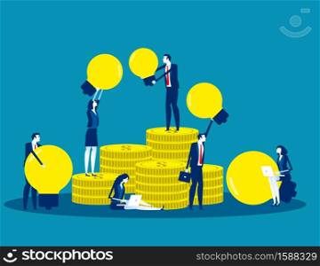 Crowdfunding financing of creative project. Concept business vector illustration, Development, Strategy.