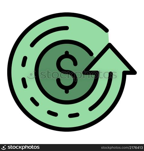 Crowdfunding gauge icon. Outline crowdfunding gauge vector icon color flat isolated. Crowdfunding gauge icon color outline vector