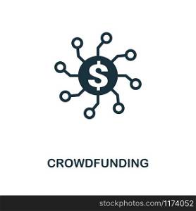 Crowdfunding icon. Monochrome style design from fintech collection. UX and UI. Pixel perfect crowdfunding icon. For web design, apps, software, printing usage.. Crowdfunding icon. Monochrome style design from fintech icon collection. UI and UX. Pixel perfect crowdfunding icon. For web design, apps, software, print usage.