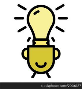 Crowdfunding idea icon. Outline crowdfunding idea vector icon color flat isolated. Crowdfunding idea icon color outline vector