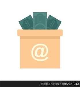 Crowdfunding money box icon. Flat illustration of crowdfunding money box vector icon isolated on white background. Crowdfunding money box icon flat isolated vector