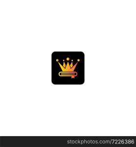 Crown book logo template vector illustration