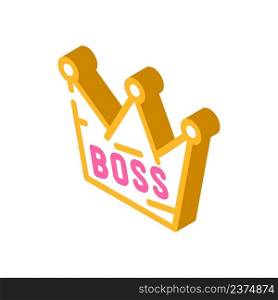crown boss isometric icon vector. crown boss sign. isolated symbol illustration. crown boss isometric icon vector illustration