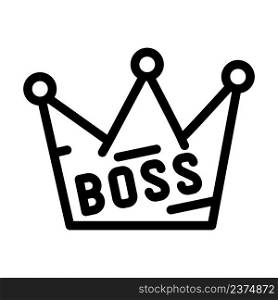 crown boss line icon vector. crown boss sign. isolated contour symbol black illustration. crown boss line icon vector illustration
