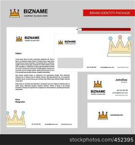 Crown Business Letterhead, Envelope and visiting Card Design vector template