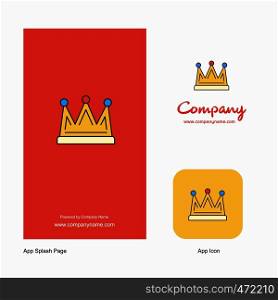 Crown Company Logo App Icon and Splash Page Design. Creative Business App Design Elements