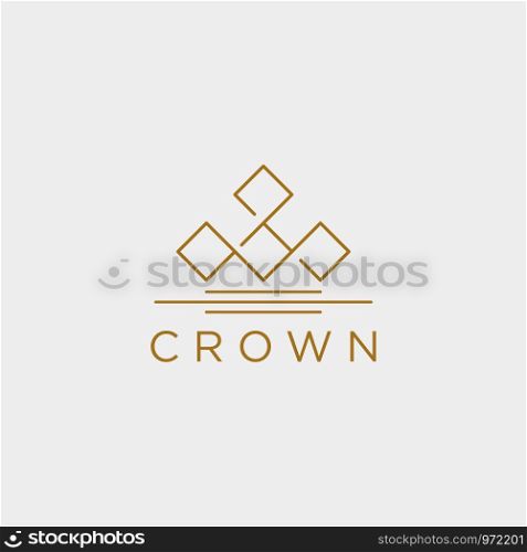 crown elegant line logo template vector illustration icon element isolated - vector. crown elegant line logo template vector illustration icon element