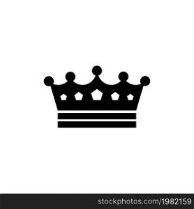Crown. Flat Vector Icon. Simple black symbol on white background. Crown Flat Vector Icon