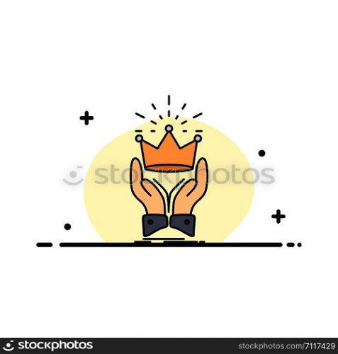 Crown, honor, king, market, royal Flat Color Icon Vector