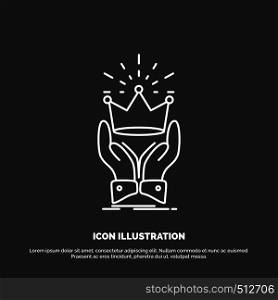 Crown, honor, king, market, royal Icon. Line vector symbol for UI and UX, website or mobile application. Vector EPS10 Abstract Template background