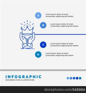 Crown, honor, king, market, royal Infographics Template for Website and Presentation. Line Blue icon infographic style vector illustration. Vector EPS10 Abstract Template background