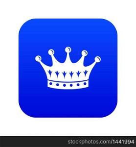 Crown icon blue vector isolated on white background. Crown icon blue vector