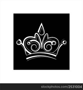 Crown Icon, Crown Vector Art Illustration