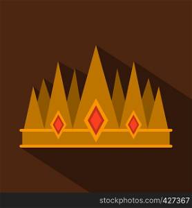 Crown icon. Flat illustration of crown vector icon for web. Crown icon, flat style