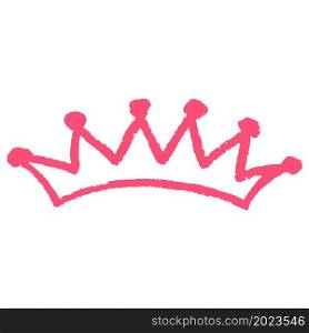Crown. Icon in hand draw style. Drawing with wax crayons, colored chalk, children&rsquo;s creativity. Vector illustration. Sign. Icon in hand draw style. Drawing with wax crayons, children&rsquo;s creativity