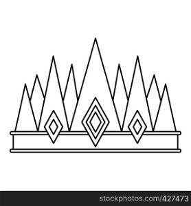 Crown icon. Outline illustration of crown vector icon for web. Crown icon, outline style