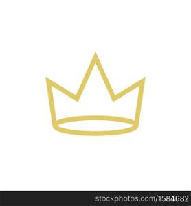 Crown Icon Vector Illustration Logo Design Template. Gold Color.