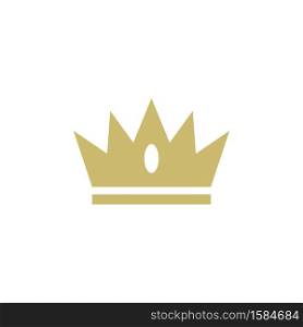 Crown Icon Vector Illustration Logo Design Template. Gold Color.