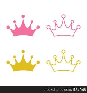 Crown icon vector. Princess crown isolated on white background. Crown icon vector. Princess crown isolated on white