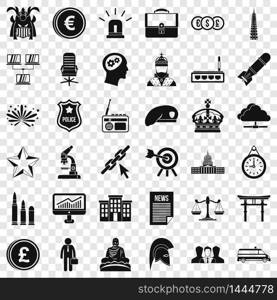 Crown icons set. Simple style of 36 crown vector icons for web for any design. Crown icons set, simple style