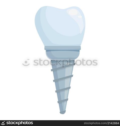 Crown implant icon cartoon vector. Dental tooth. Oral surgery. Crown implant icon cartoon vector. Dental tooth